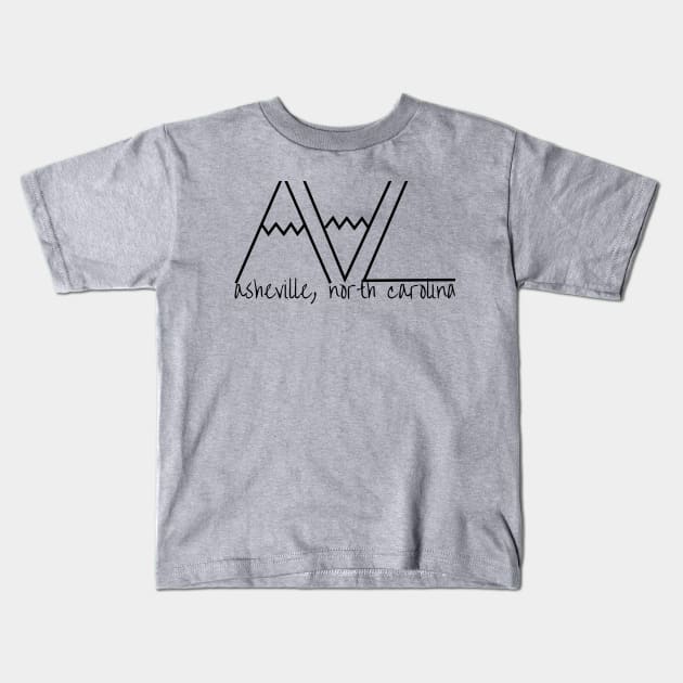 Asheville, North Carolina Mountains Kids T-Shirt by nonbeenarydesigns